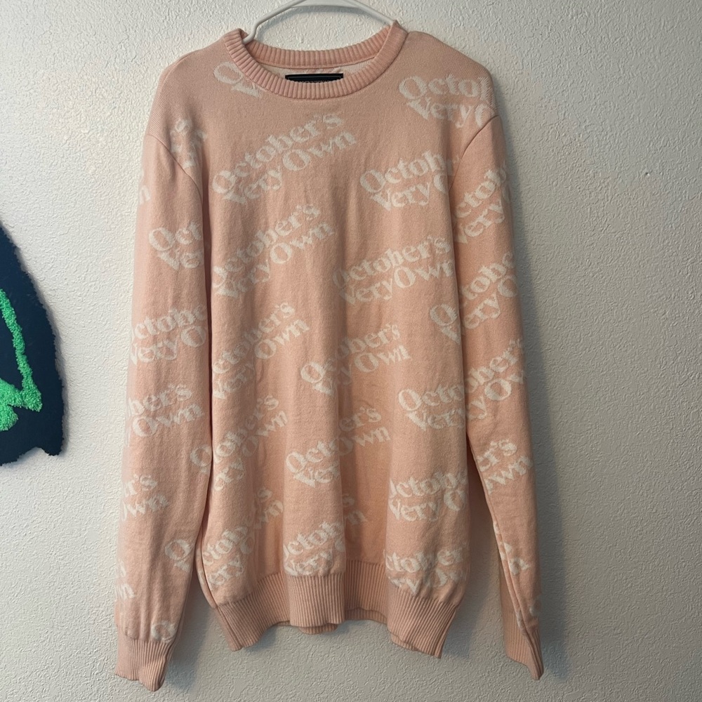OVO October’s Very Own Pink Logo Sweater Large